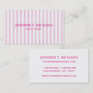 Carte De Visite Rayures roses d'aquarelle d'arrière - plan