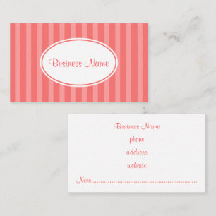 Carte de visite rayures roses sucrées