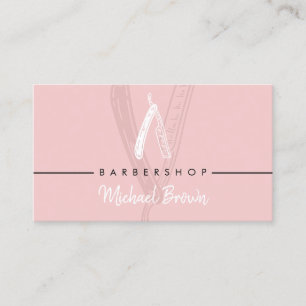Carte De Visite Razor Barber Elegant rose chic