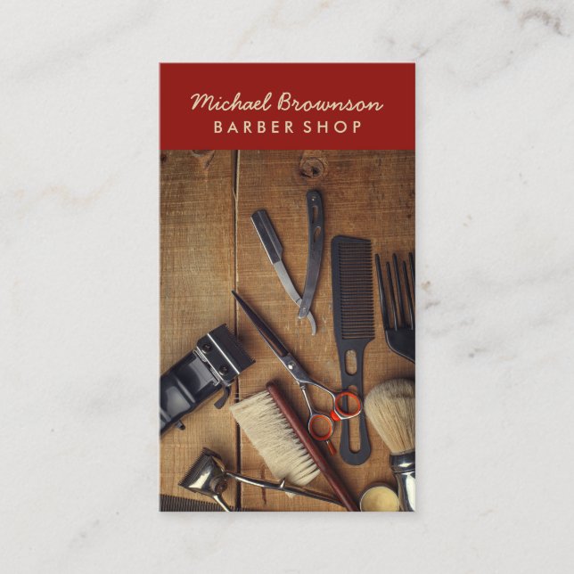 Carte De Visite Razor Barber Tools Russe Hipster Style (Devant)