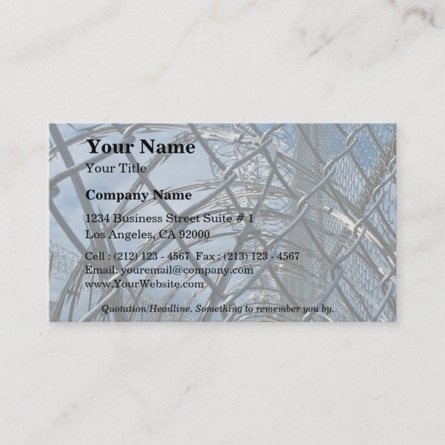 Carte De Visite Razor wire, prison (Devant)