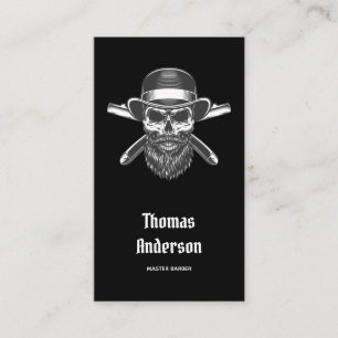 Carte De Visite Razors minimaux à barbe noire Logo Barbershop tend
