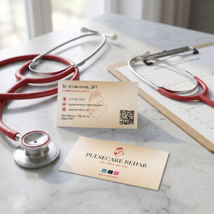 Carte De Visite Réadaptation cardio-pulmonaire   Rouge clair