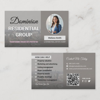 Carte De Visite Real estate agent, Real estate company, Realtor Bu