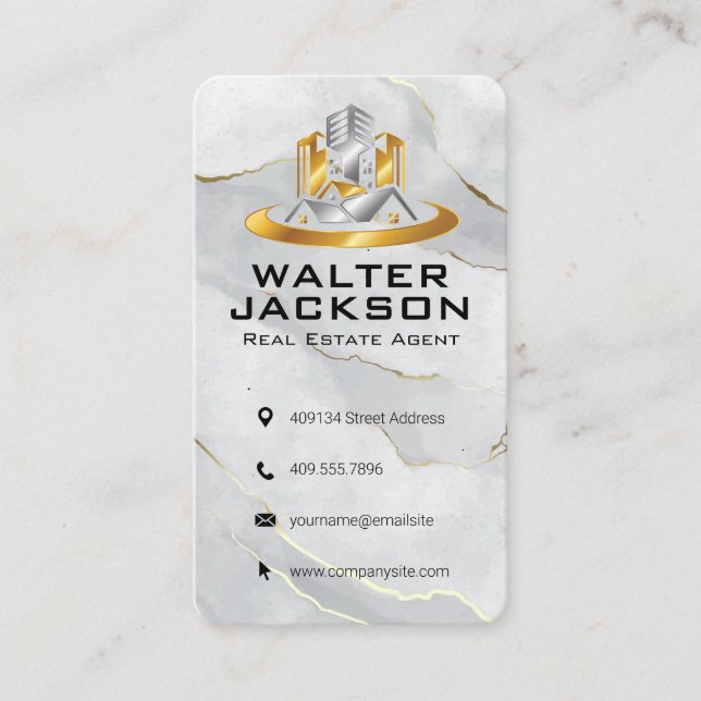 Carte De Visite Real Estate Modern Logo | Properties (Devant)
