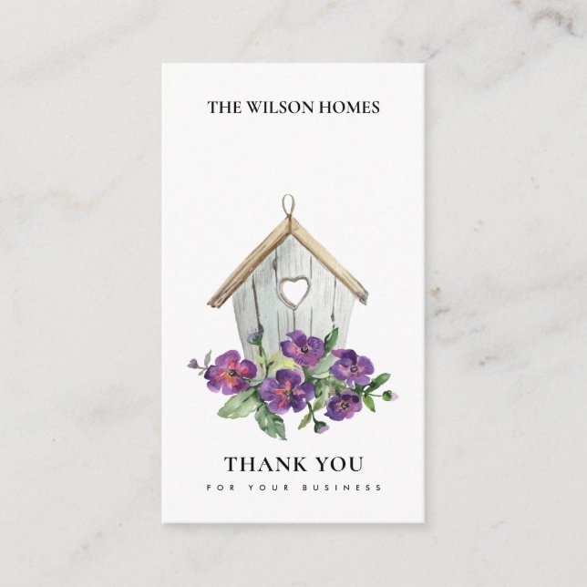 CARTE DE VISITE RÉALISATEUR DE MERCI FLORAL DE MAISON D'OISEAUX RU (Devant)