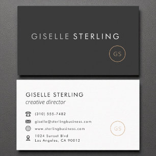 Carte De Visite Réalisateur minimaliste Luxe noir