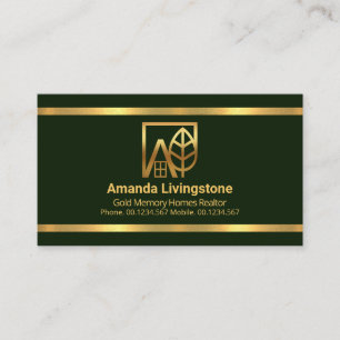 Carte De Visite Réalisateur simple de bordures d'or Emerald Green
