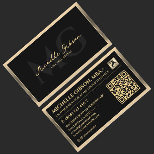 Carte De Visite Réaliseur professionnel minimaliste Faux Gold Bord