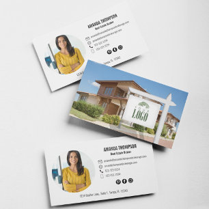 Carte De Visite Realtor Ajouter votre logo Photo personnalisée