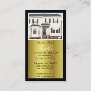 Carte De Visite Realtor B/W PhotoScript Gold Metallic