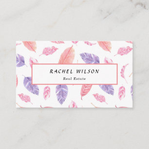 Carte De Visite Realtor blanc Rose tropical