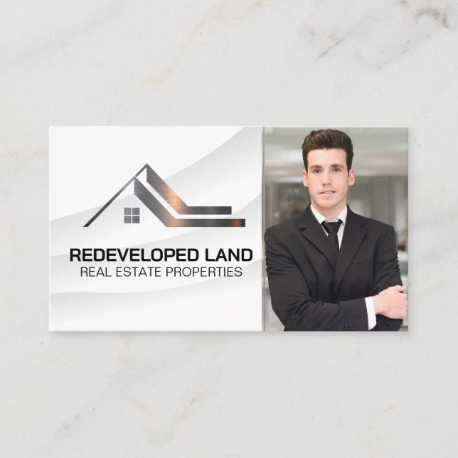 Carte De Visite Realtor Business Man | Logo de propriétés (Devant)