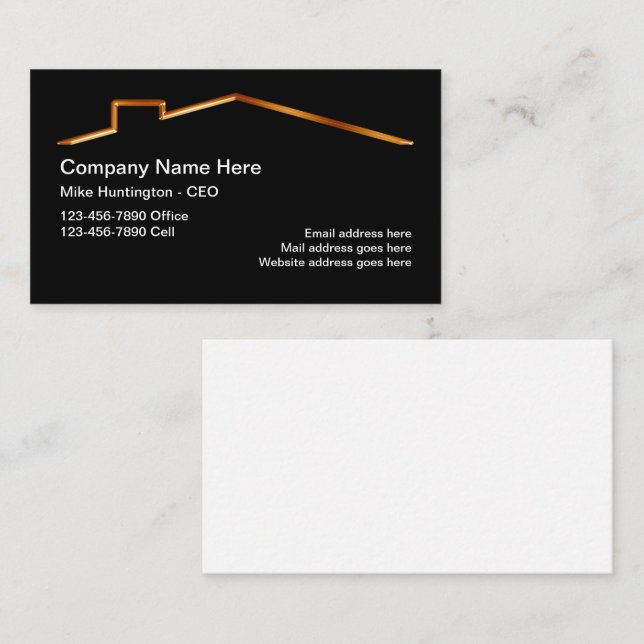 Carte De Visite Realtor classique ou services à domicile (Devant / Derrière)