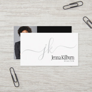 Carte De Visite Realtor de script noir élégant