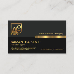 Carte De Visite Realtor Gold Building de Colonnes noir gris