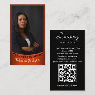 Carte De Visite Realtor Logo photo complète moderne minimum QR qr 