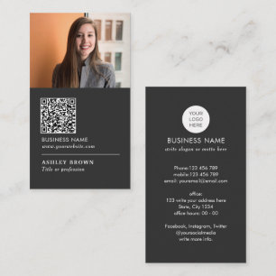 Carte De Visite Realtor Modern professionnel QR code photo Entrepr