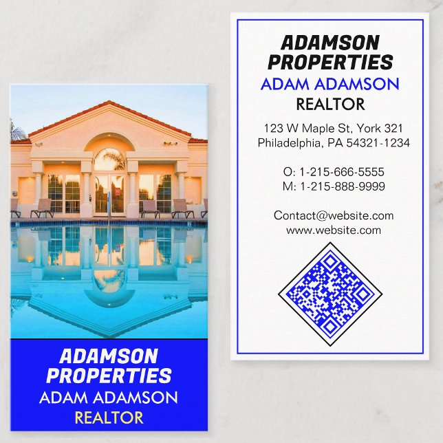 Carte De Visite Realtor Modern Real Estate Company (Make QR Code) ( Real Estate Company (Make QR Code) Realtor 
)
