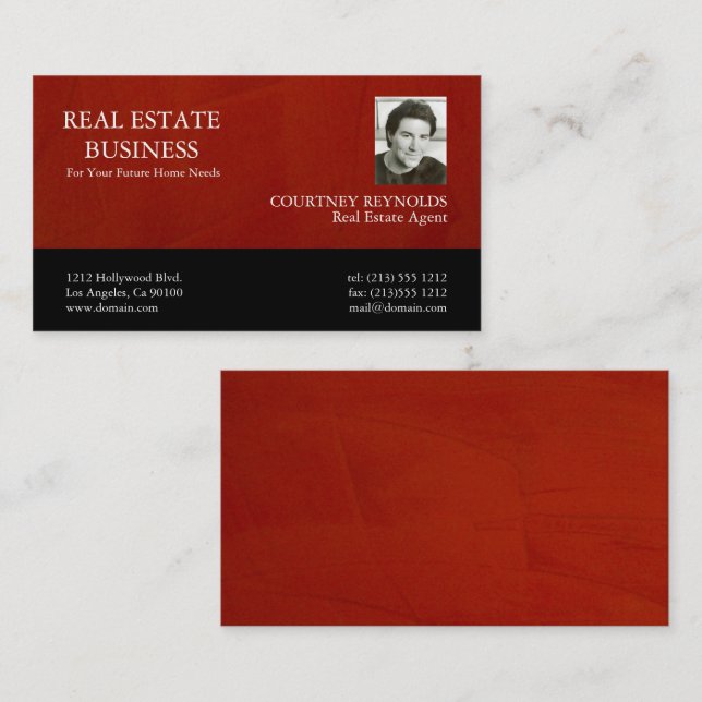 Carte de visite Realtor QR Code Enduit Marsala (Devant / Derrière)