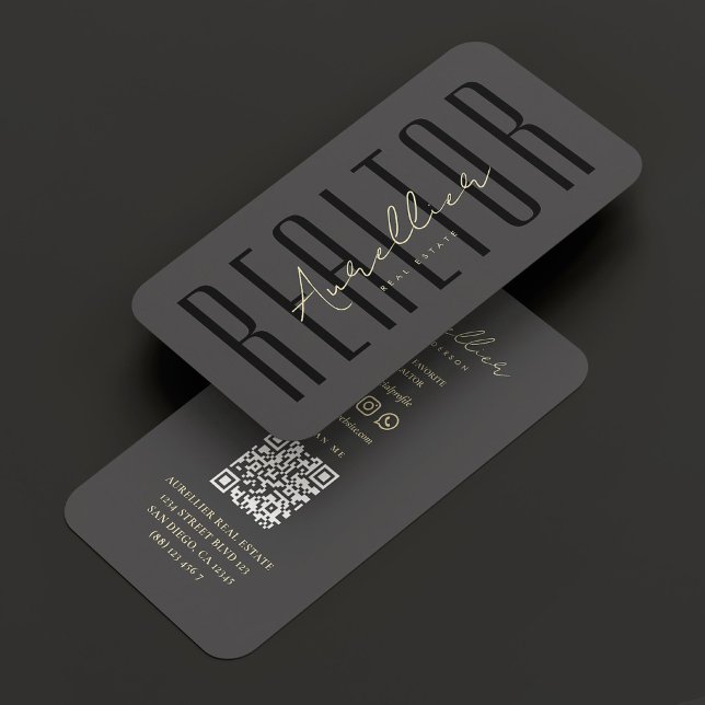 Carte De Visite Realtor Real Estate Agent Modern Grey (
)