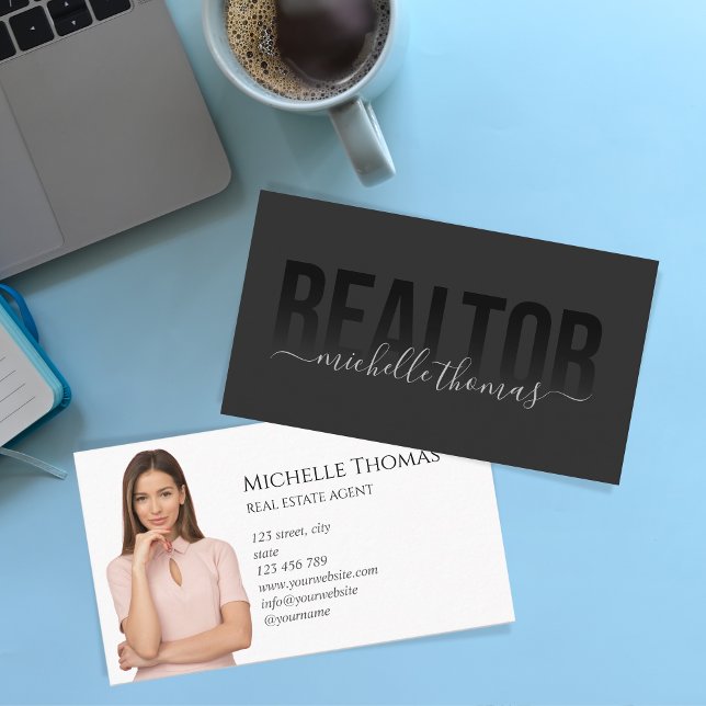 Carte De Visite Realtor Real Estate Agent Professional Ajouter une (Créateur téléchargé)