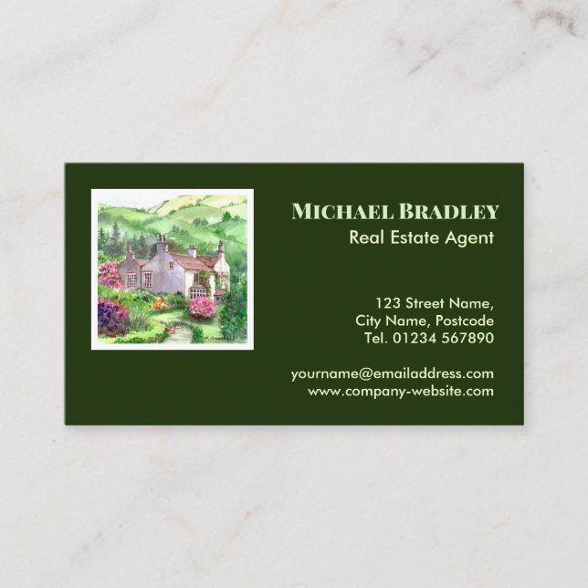 Carte De Visite Realtor Real Estate Agent Rydal Mount Propriété (Devant)