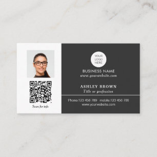 Carte De Visite Realtor Simple Modern Professional Code QR photo
