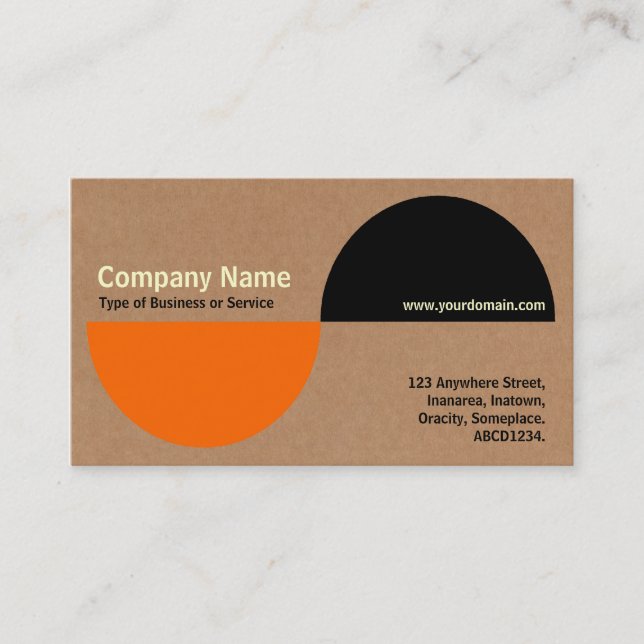 Carte De Visite Recents alternatifs - orange + noir + carton (Devant)