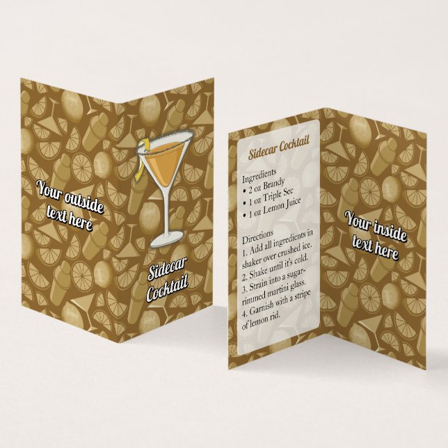 Carte De Visite Recette Sidecar (Intérieur et extérieur)