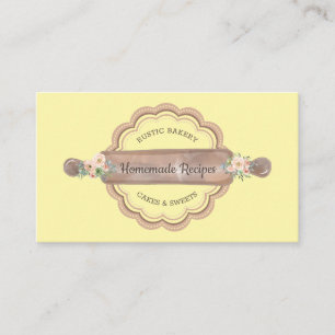 Carte De Visite Recettes maison Boulangerie jaune