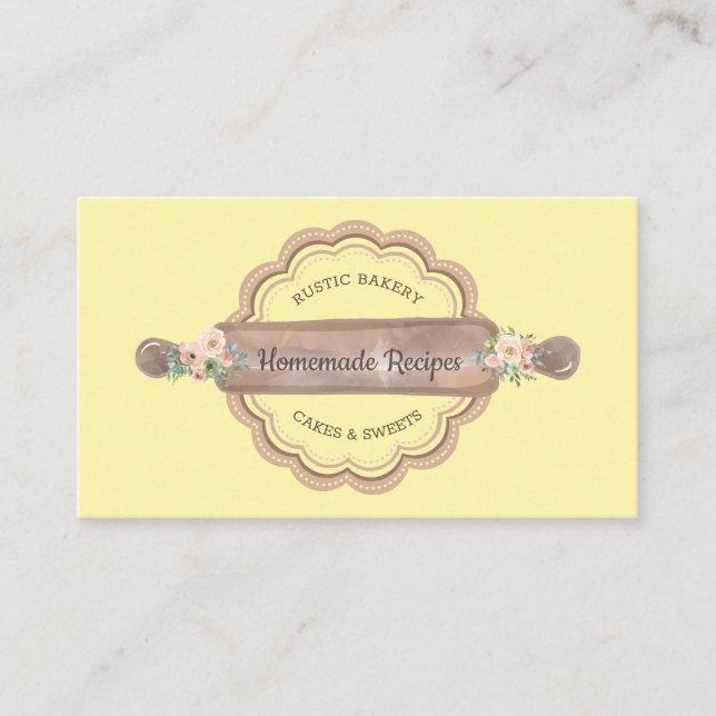 Carte De Visite Recettes maison Boulangerie jaune (Devant)