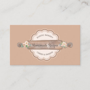 Carte De Visite Recettes Maison Boulangerie Rouleau Floral