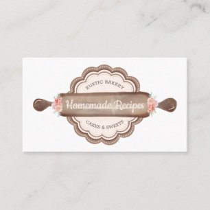 Carte De Visite Recettes maison Brown boulangerie broche à rouleau