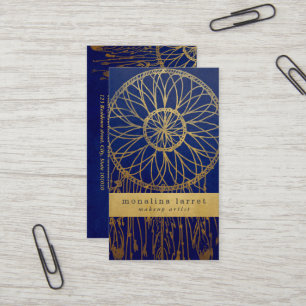 Carte De Visite Receveur rêveur de Bohème de feuille d'or de Faux