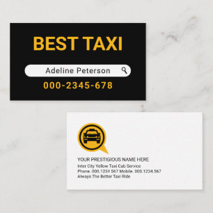 Carte De Visite Recherche Créative Votre Nom Taxi