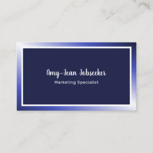 Carte De Visite Recherche d'emploi classique Marine Ombre Simple M