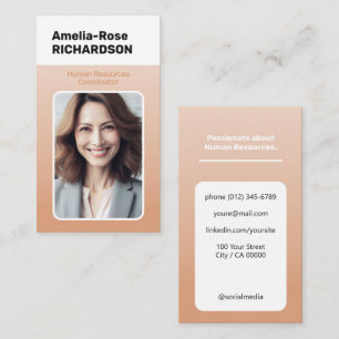 Carte De Visite Recherche d'emploi classique minimaliste Ombre Pea