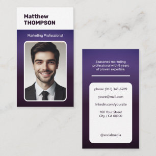 Carte De Visite Recherche d'emploi classique Plum foncé minimalist
