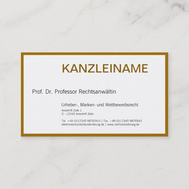 Carte De Visite Rechtsanwalt Visitenkarte (Devant)