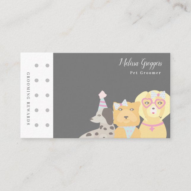 Carte De Visite Récompense de logos de personnage moderne Pet Groo (Devant)