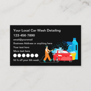 Carte De Visite Récompenses de détails de l'auto de lavage de voit