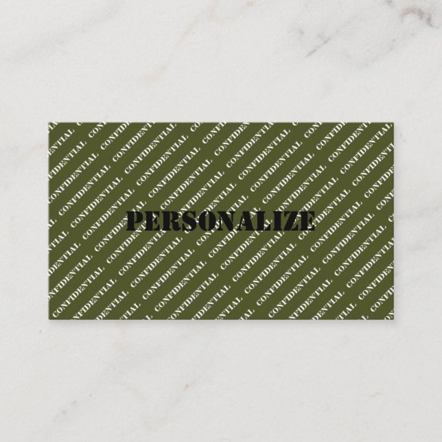 Carte De Visite Recruteur des Forces Armées Militaires Style Vert  (Devant)