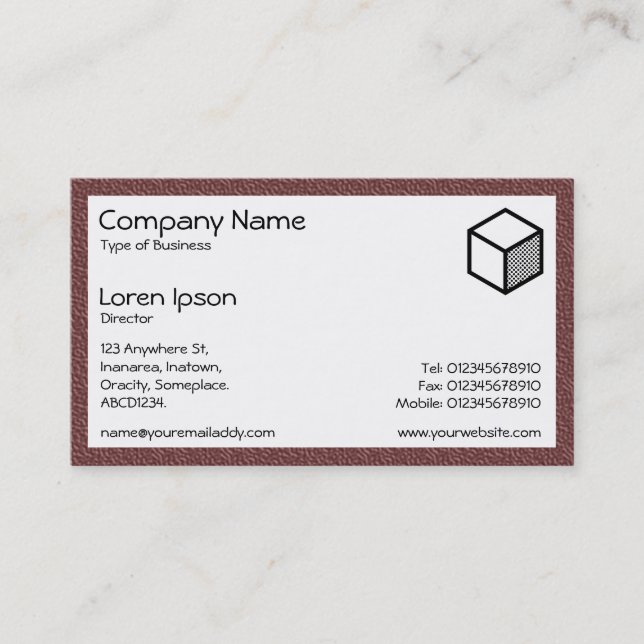 Carte De Visite Rectangle - Plastique Brown (Devant)