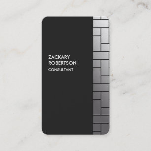 Carte De Visite Rectangles gris Créatif Élégant
