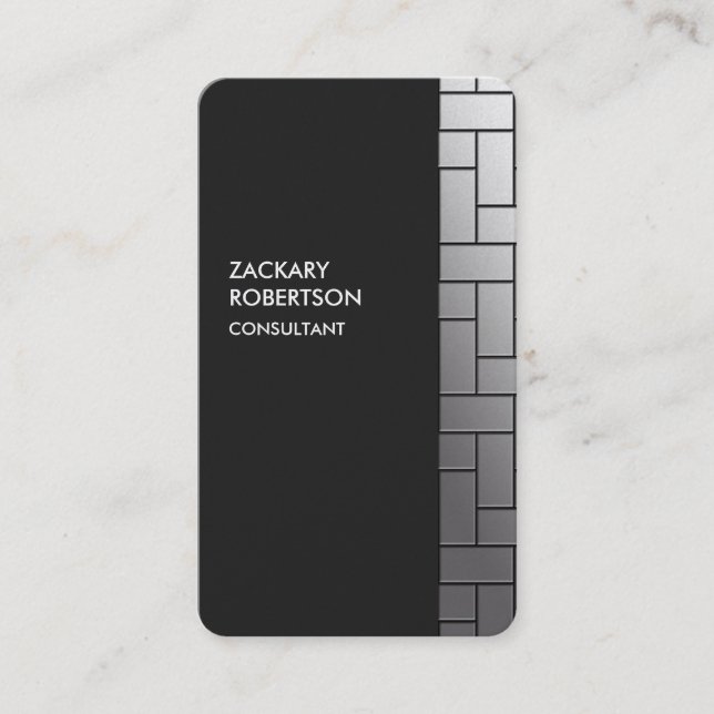 Carte De Visite Rectangles gris Créatif Élégant (Devant)