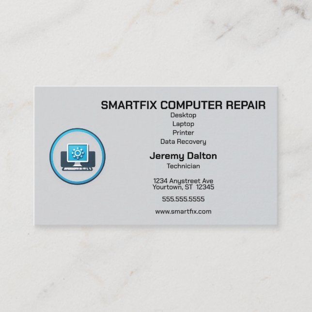 Carte De Visite Récupération de données de réparation informatique (Devant)