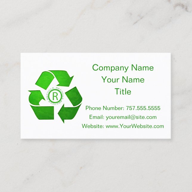 Carte De Visite Recycle Logo par Shirley Taylor (Devant)
