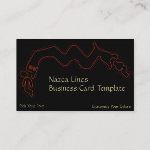 Carte De Visite Red Ancienne Alien Logo Lignes Nazca