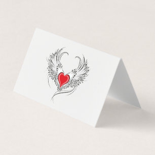 Carte De Visite Red Angel Coeur avec ailes